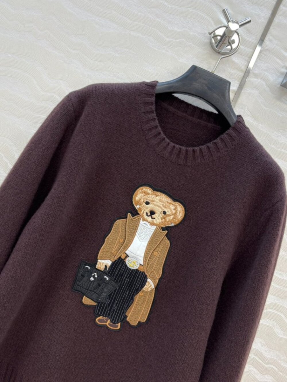 Polo Ralph Lauren Bear Sweater Brown Teddy Bear Knit Pullover - Picture 4 of 6